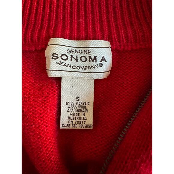 Genuine Sonoma Jean Company Vintage Wool Blend Jacket Full Zip Red Long Sleeve - Picture 3 of 5